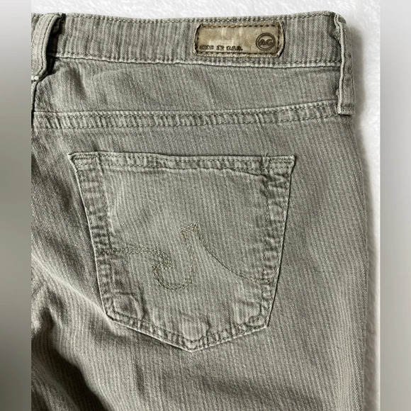 Adriano Goldschmeid AG Sz 27R Stilt Cigarette Roll Up Stripe Khaki Low Rise Crop - Picture 9 of 13